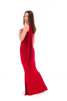 BAMBOO SIDE SLIT SKIRT CLARET