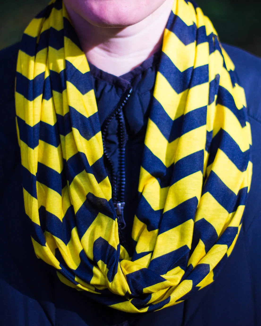Black & Gold Chevron Infinity Scarf