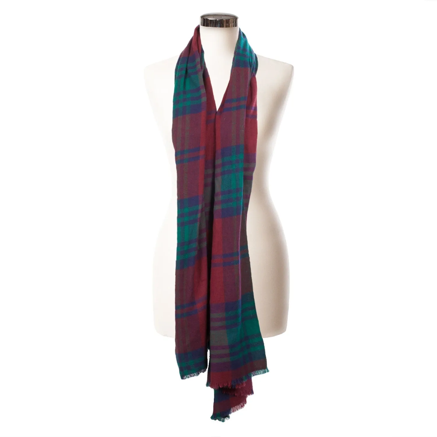 Brushed Tartan Cotton Scarf Lindsay