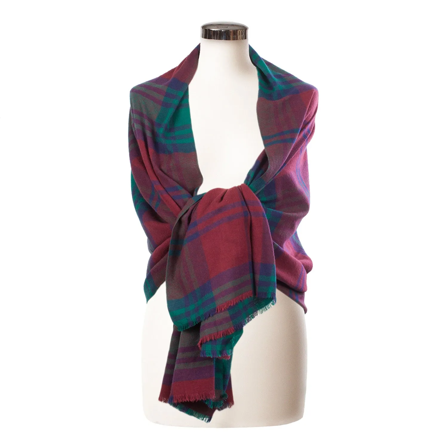 Brushed Tartan Cotton Scarf Lindsay