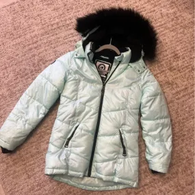 Justice Girls Mint Eskimo Puffer Quilted Heavy Coat Size 12