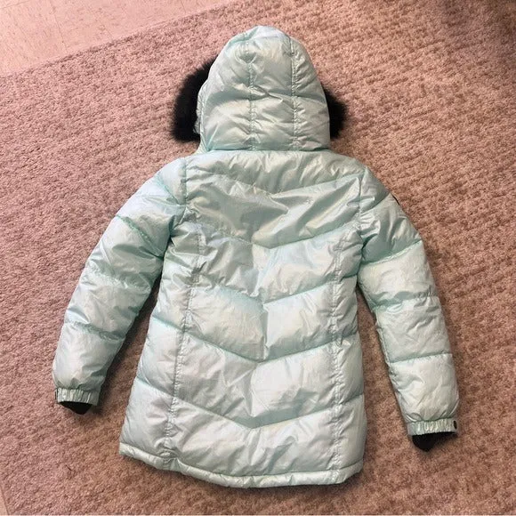 Justice Girls Mint Eskimo Puffer Quilted Heavy Coat Size 12