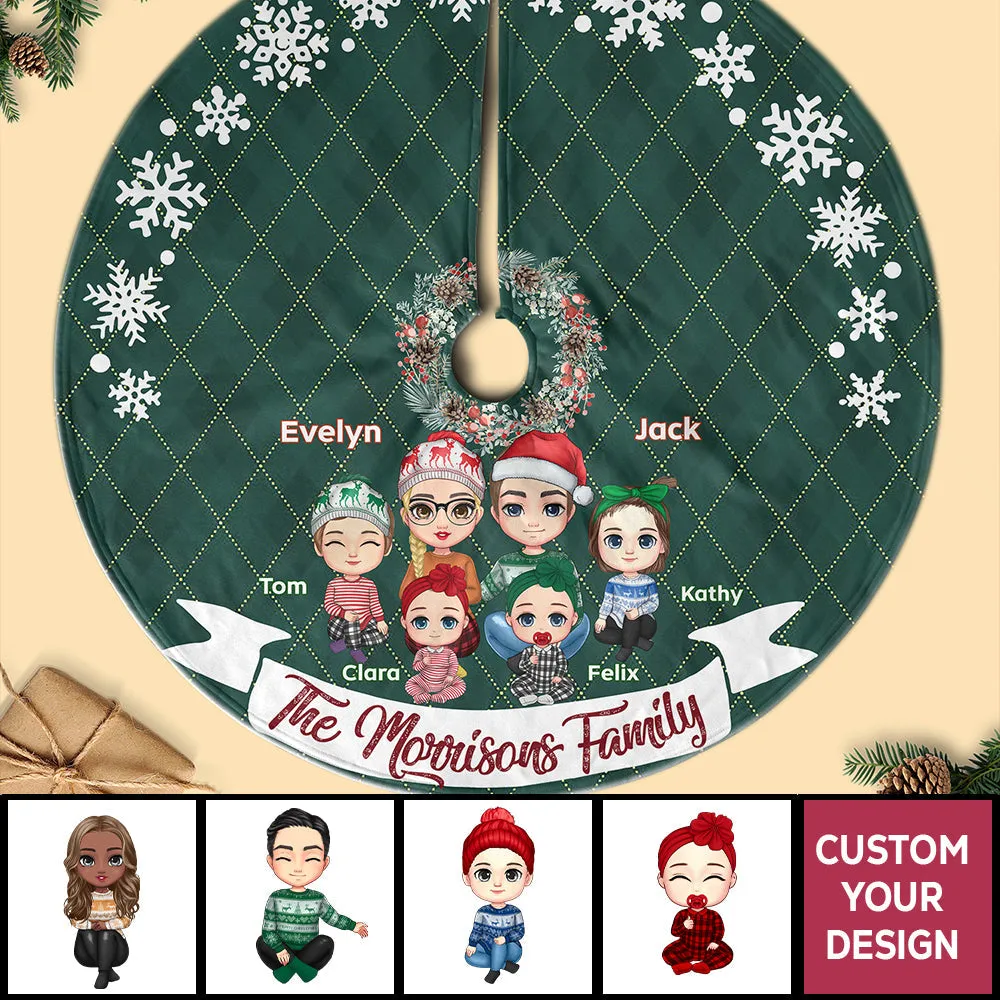 Original and Cheerful Personalized Christmas Pencil Tree Skirt For Family