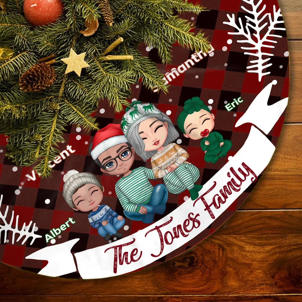 Original and Cheerful Personalized Christmas Pencil Tree Skirt For Family