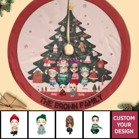 Snuggle Up Together Personalized Christmas Pencil Tree Skirt