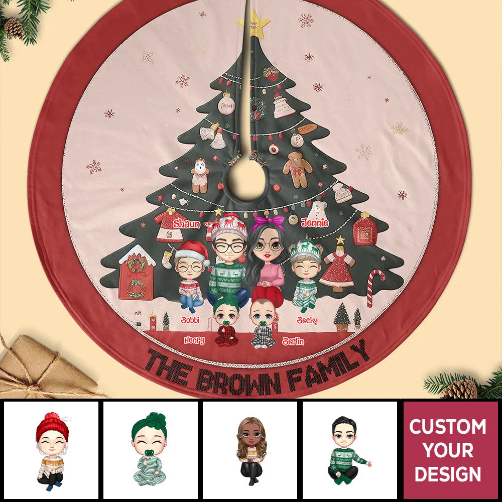 Snuggle Up Together Personalized Christmas Pencil Tree Skirt